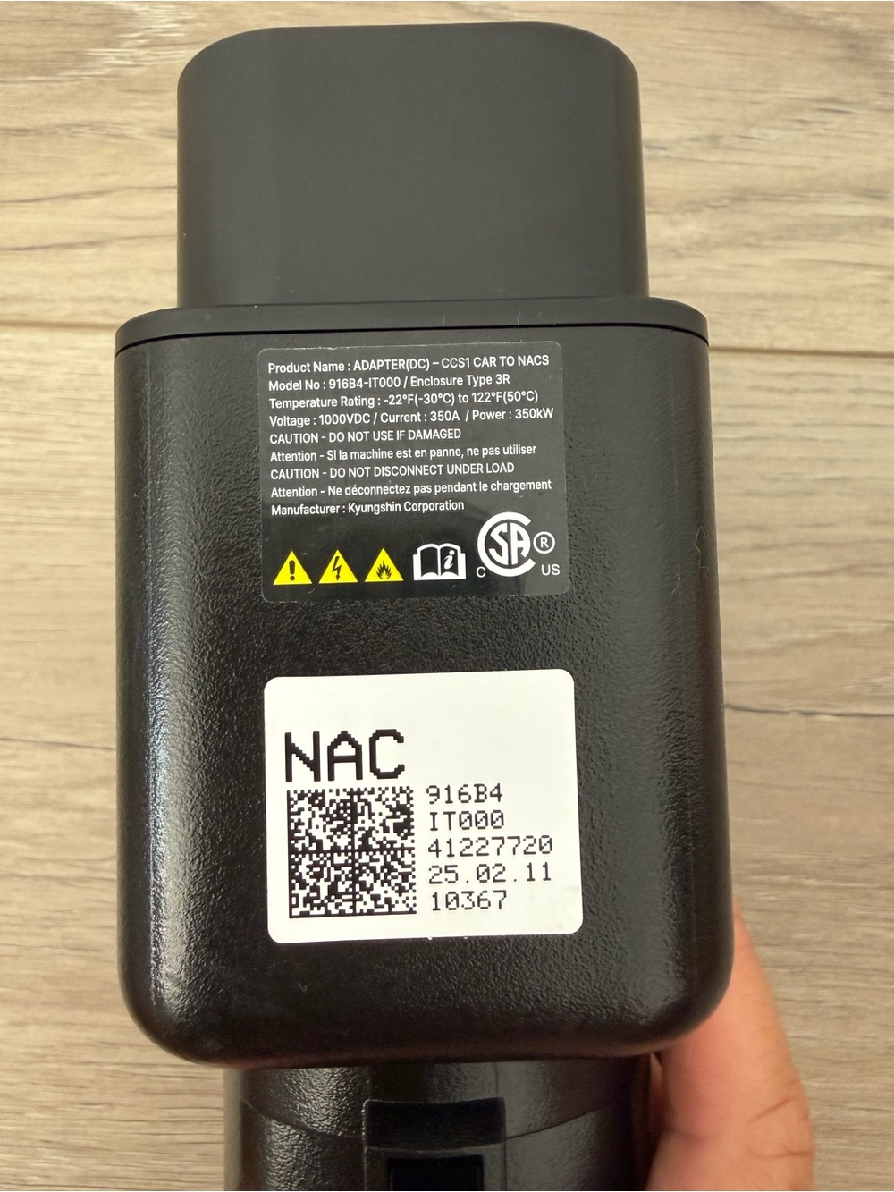 Black NAC Labeled Electronic Adapter